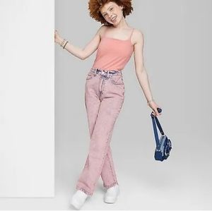 Women's 90's Relaxed Straight Jeans - Wild Fable Pink Wash 16